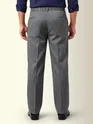 Steel Grey Striped Relaxed Fit Pants